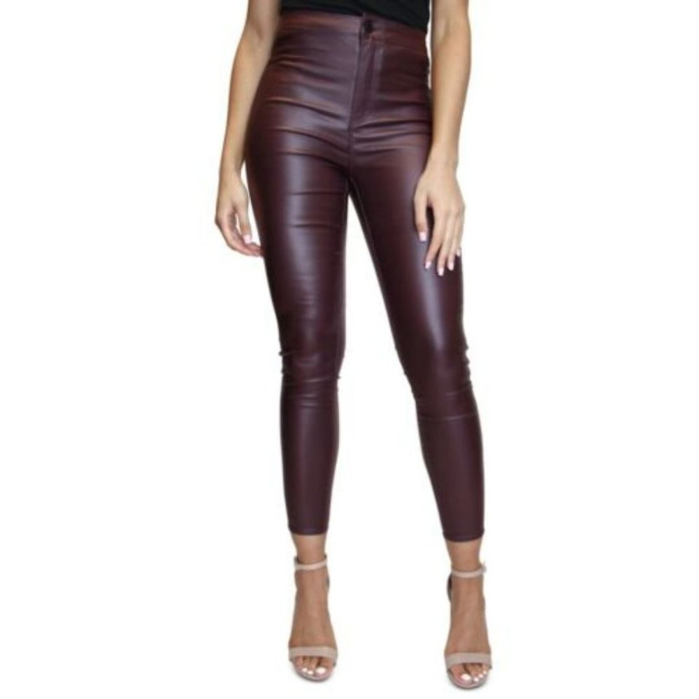 Almost Famous Juniors' Coated High-rise Skinny Jeans Pinot (NWT) - SIZE 11